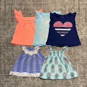 🔥4/20! Bundle of 5 baby girl shirts. Size 6-9 month’s.